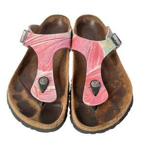 Birkenstock Papillio Gizeh Feathers Boho Cork Footbed Sandals Multicolor 7